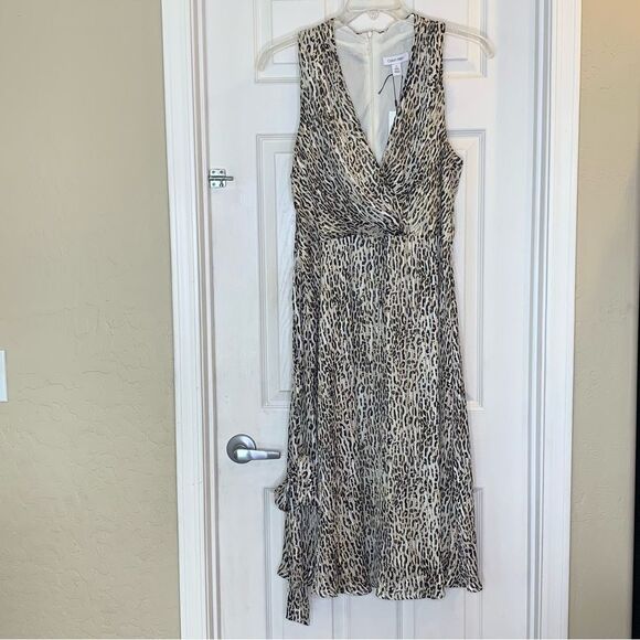 Calvin Klein Leopard Print Dress Size 16 - Picture 1 of 13
